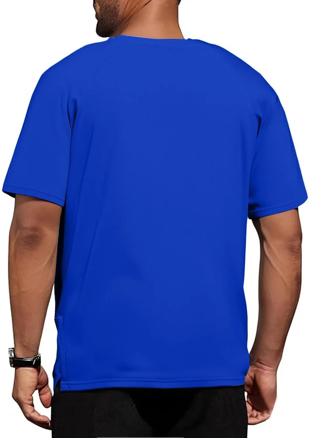 Mens Round Neck Pullovers Quick Dry Lightweight Breathable Summer Crewneck Workout Gym Shirt Sports Tops