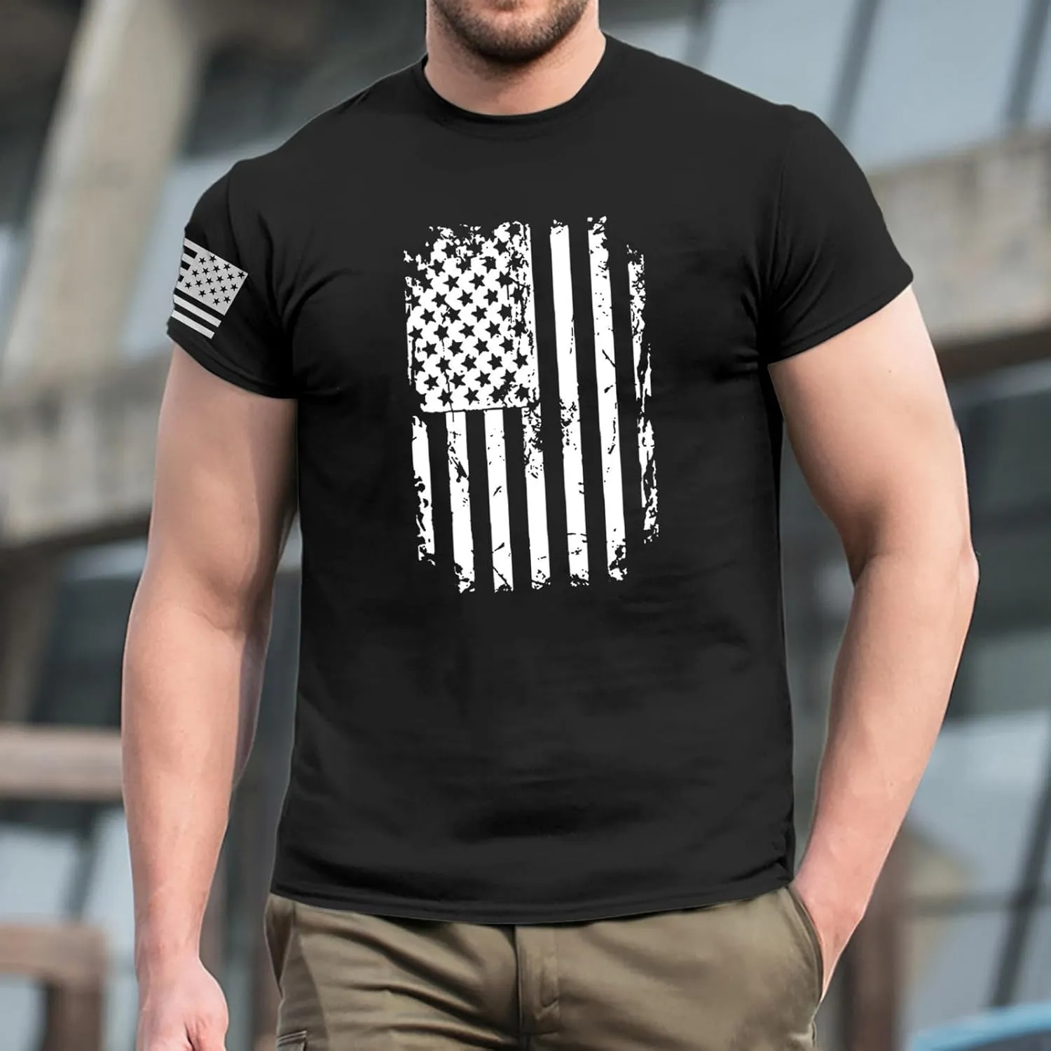 Men's Shirt Sleeve 1776 USA Flag Graphic Dry Fit Cotton Comfortable T-Shirts Fourth of July Shirt