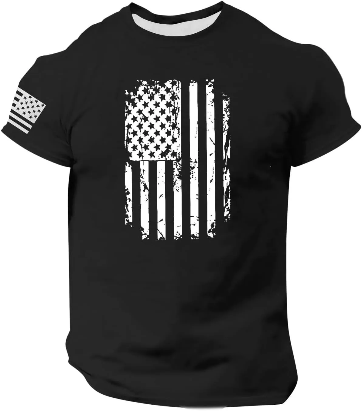 Men's Shirt Sleeve 1776 USA Flag Graphic Dry Fit Cotton Comfortable T-Shirts Fourth of July Shirt