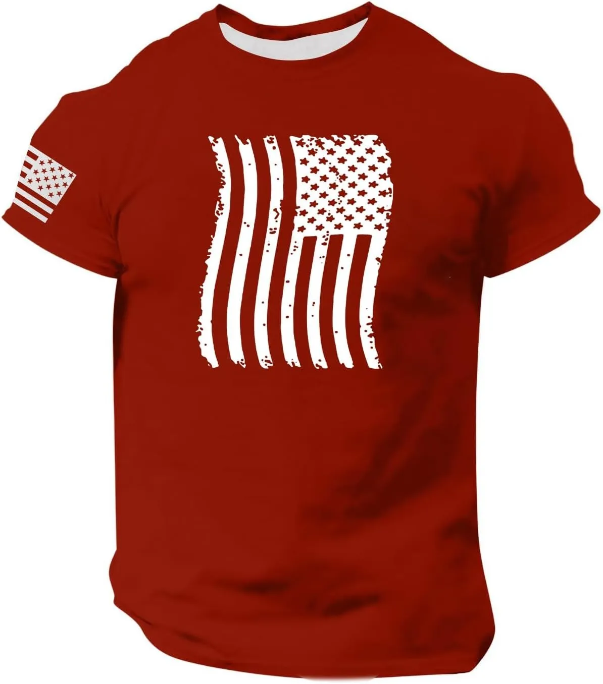 Men's Shirt Sleeve 1776 USA Flag Graphic Dry Fit Cotton Comfortable T-Shirts Patriotic Shirts