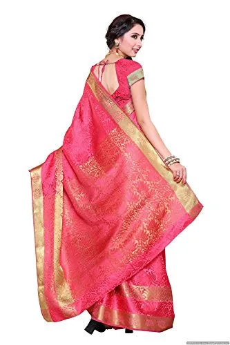 Mimosa Women's Artificial Silk Saree kanchipuram Uppada style, color :Gajjari(3276-2092-SD-GAJJ)