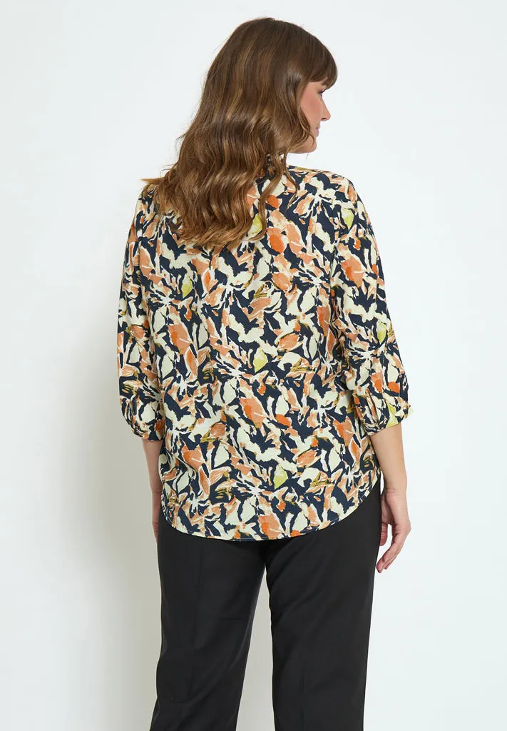 Odette Blouse Curve - Jet Black Print
