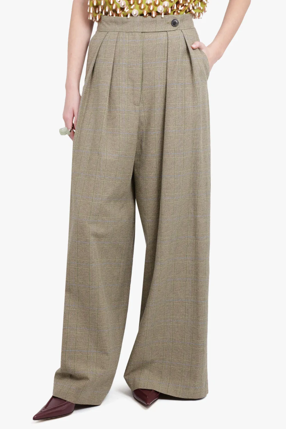 Oversized Wide Leg Pant | Green