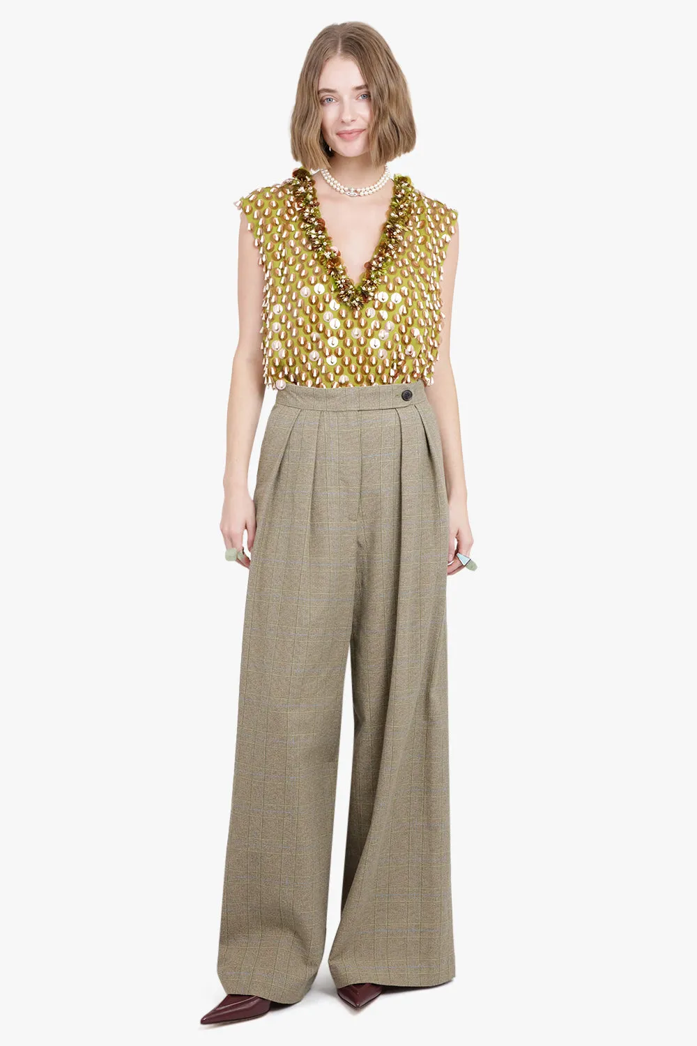 Oversized Wide Leg Pant | Green