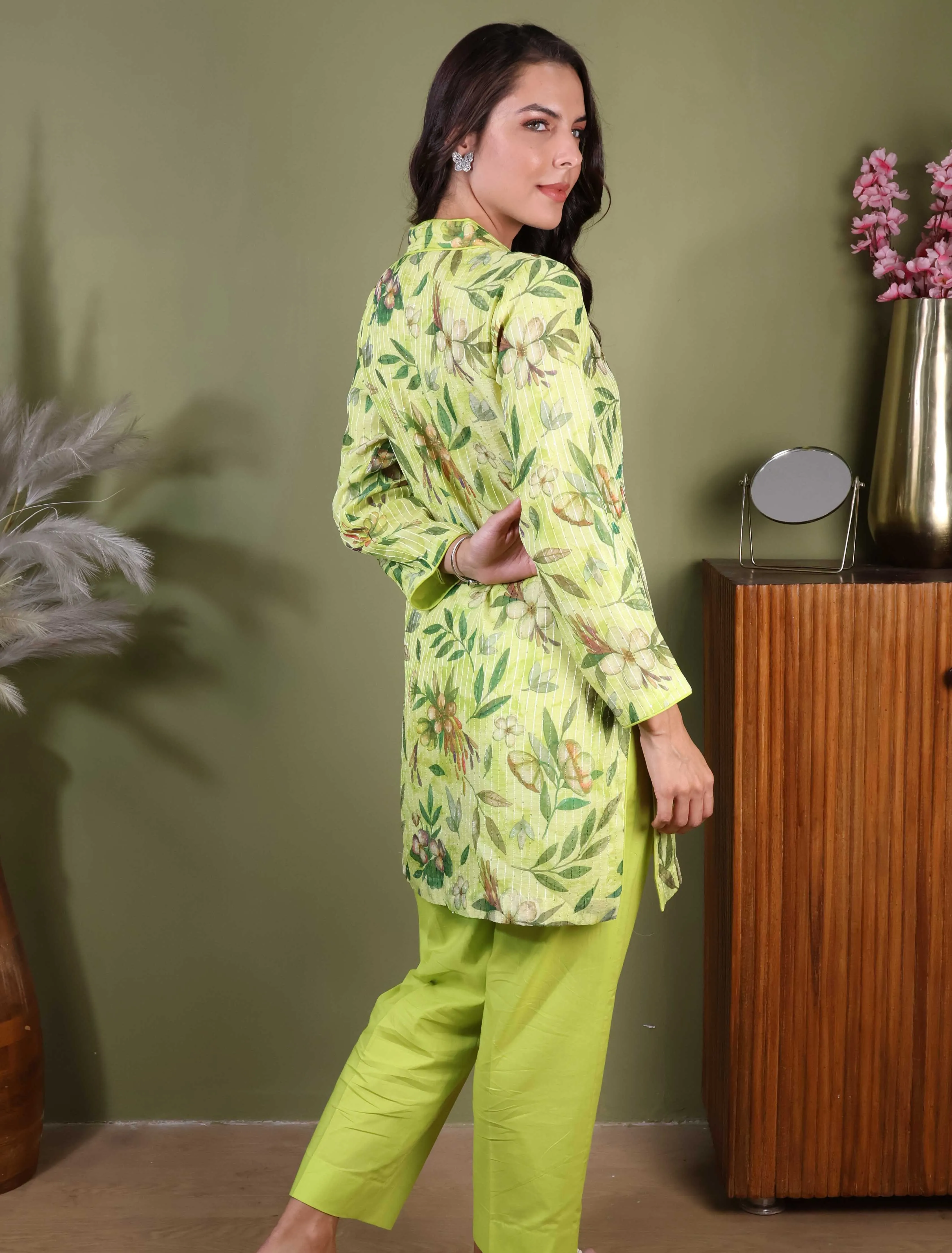 Pastel Green Short Kurta & Pants Set