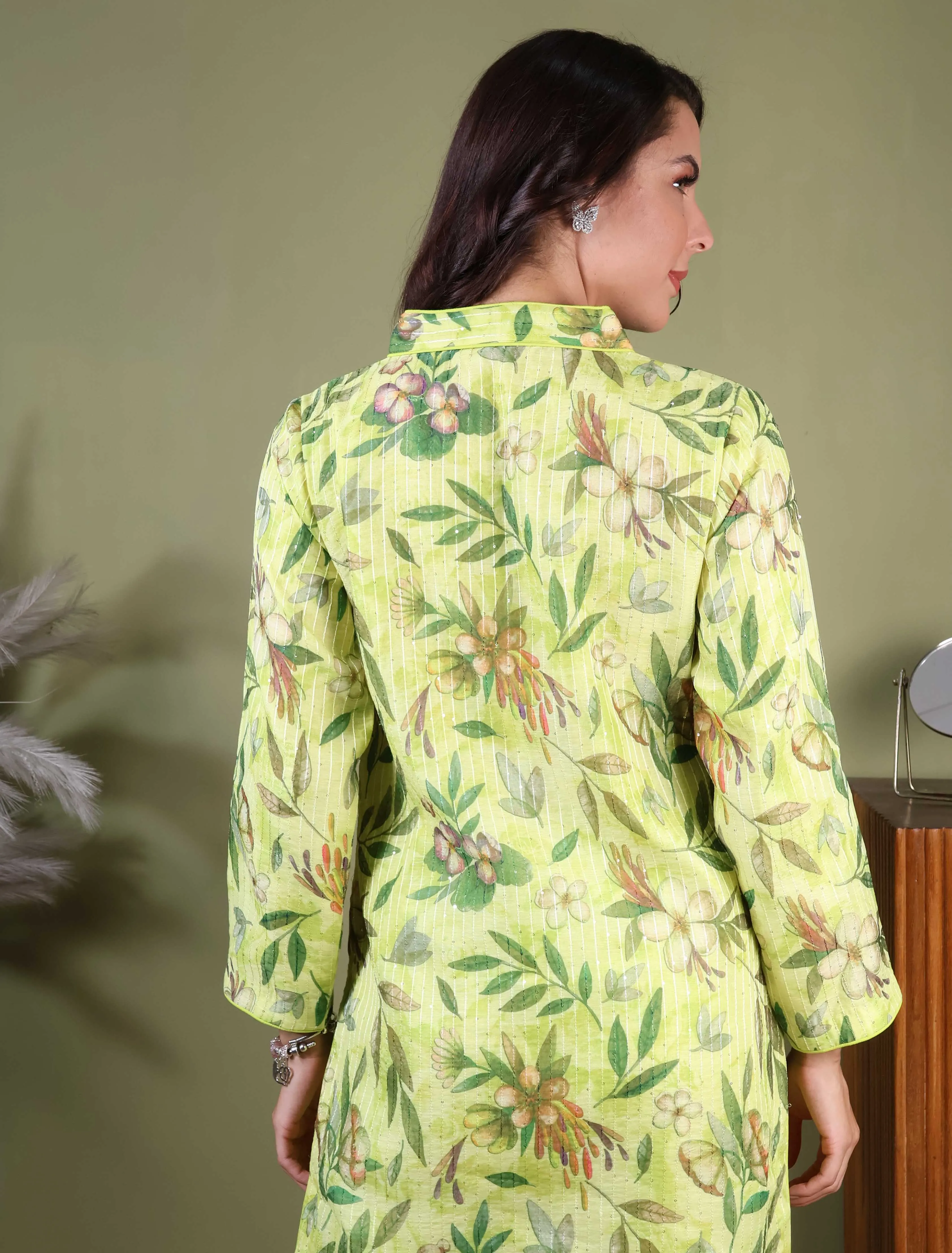 Pastel Green Short Kurta & Pants Set