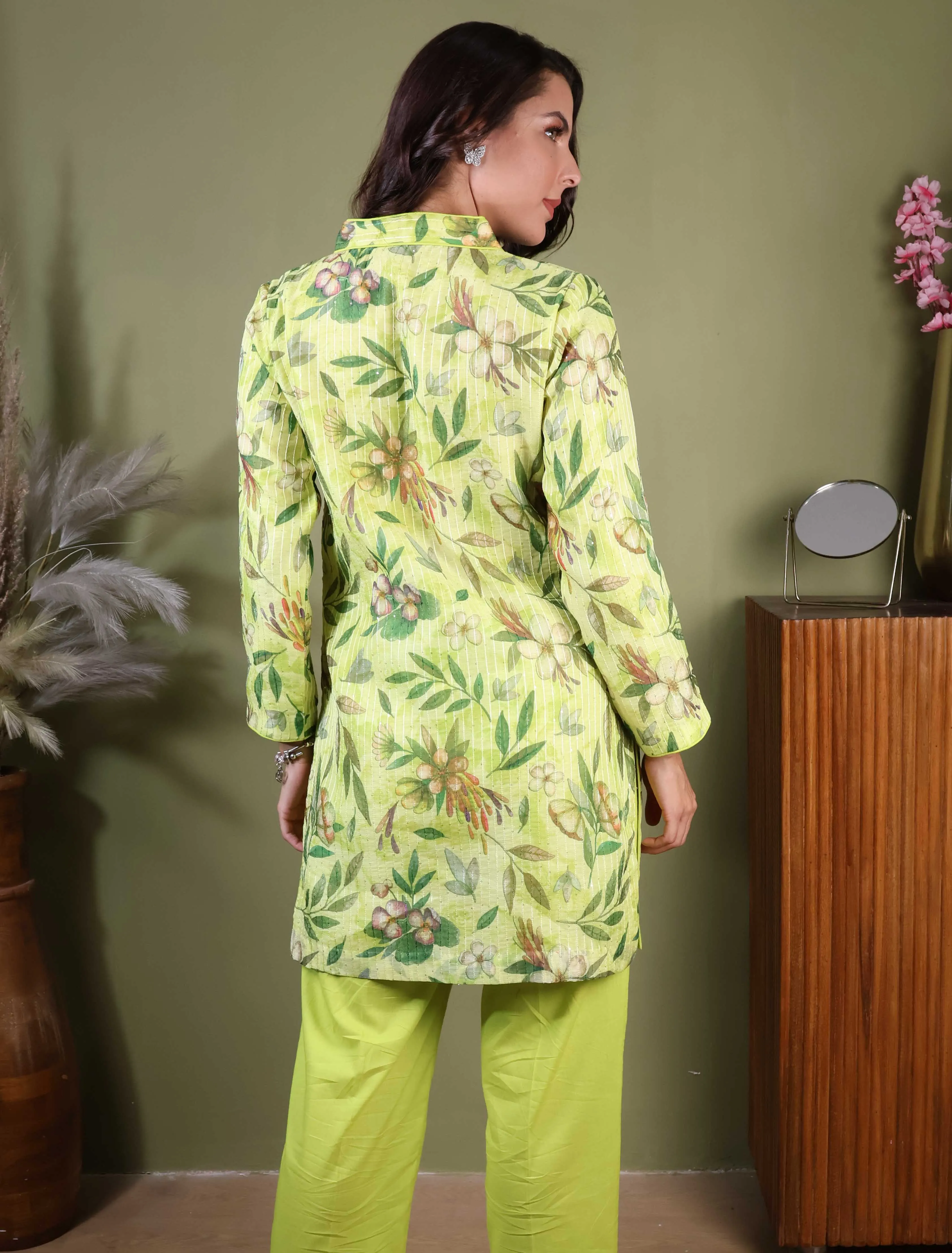 Pastel Green Short Kurta & Pants Set