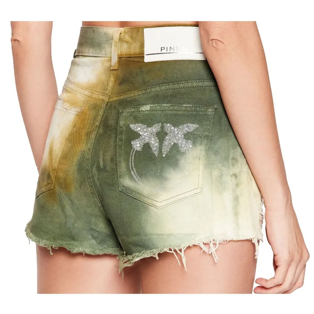Pinko Chic Military Green Cotton Shorts for Dame