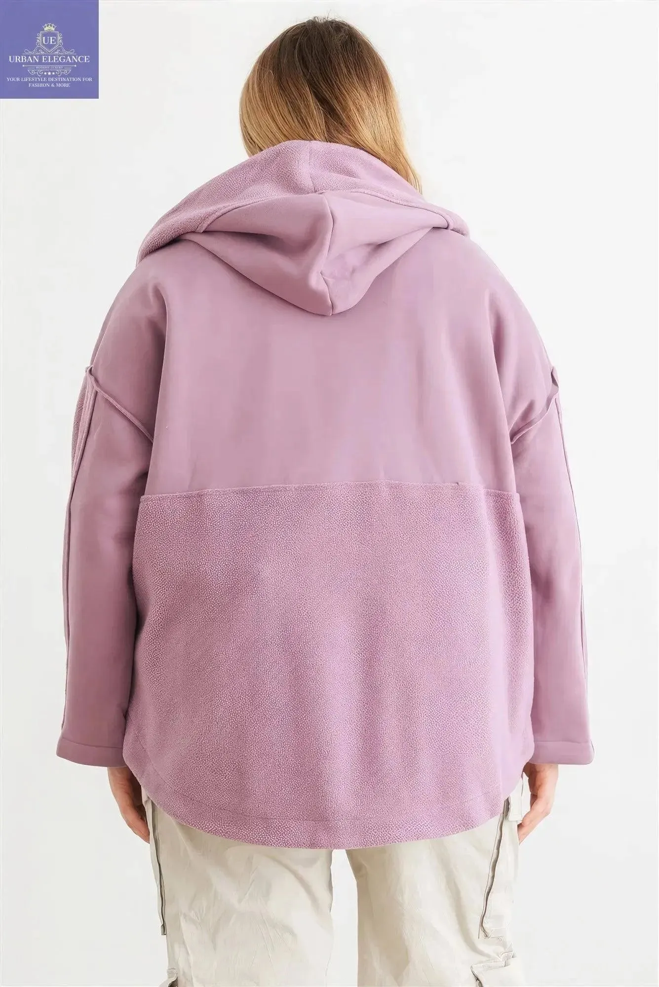 Soft Touch Hooded Cardigan Jacket - Mauve