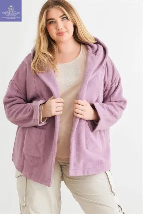 Soft Touch Hooded Cardigan Jacket - Mauve