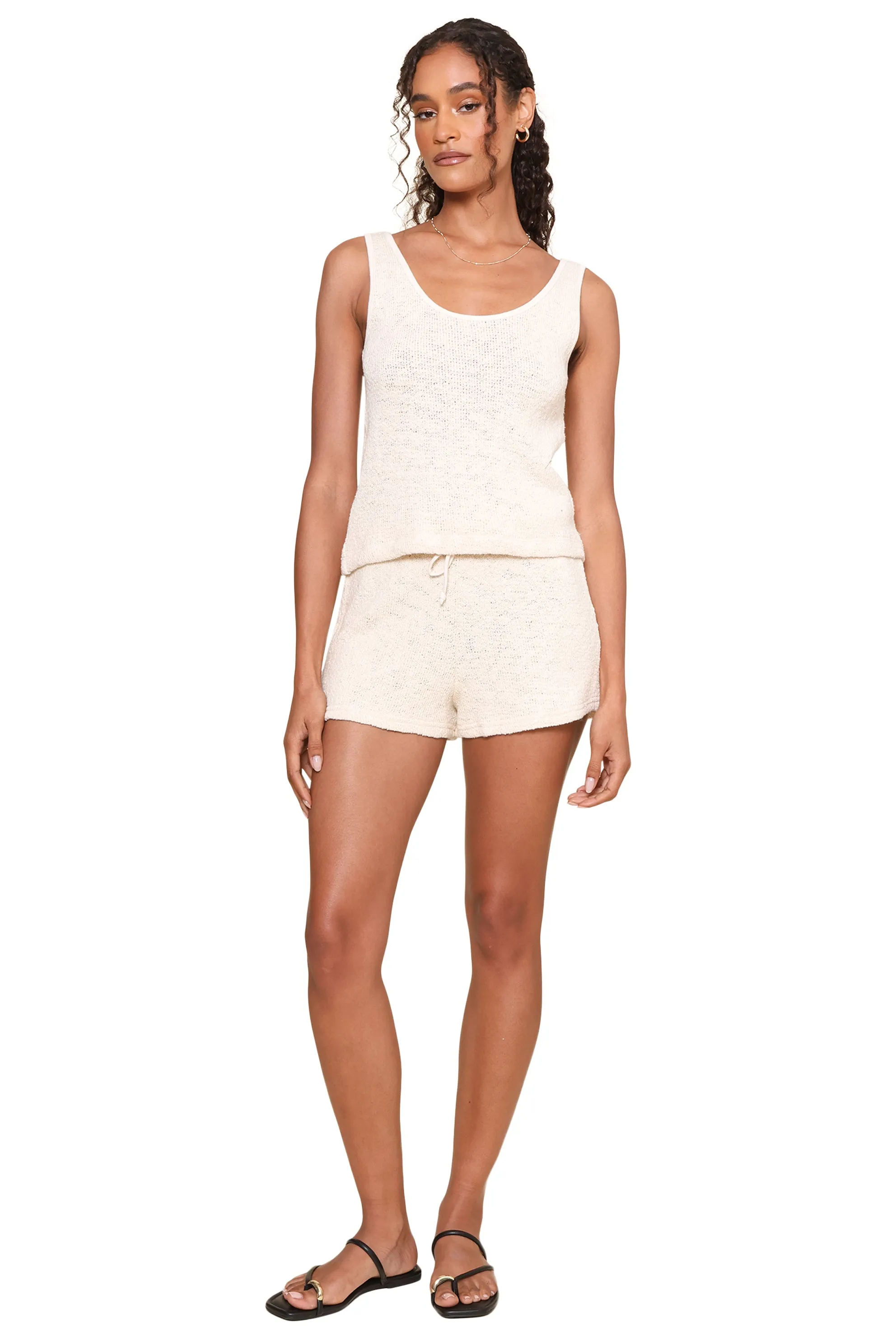 Stacey Cotton Slub Mesh Tank