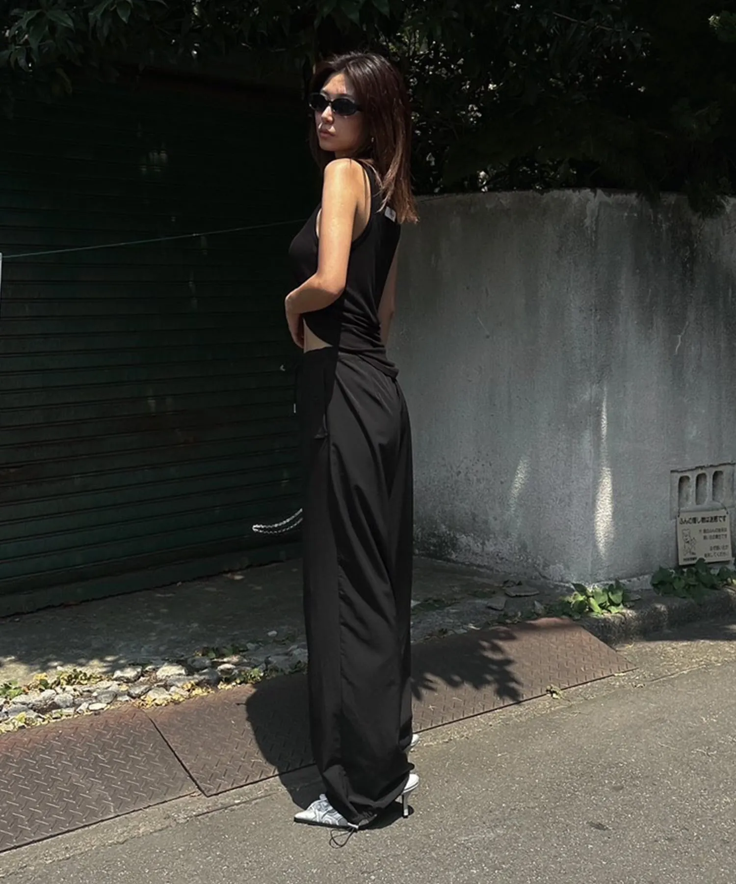 String airy nylon pants