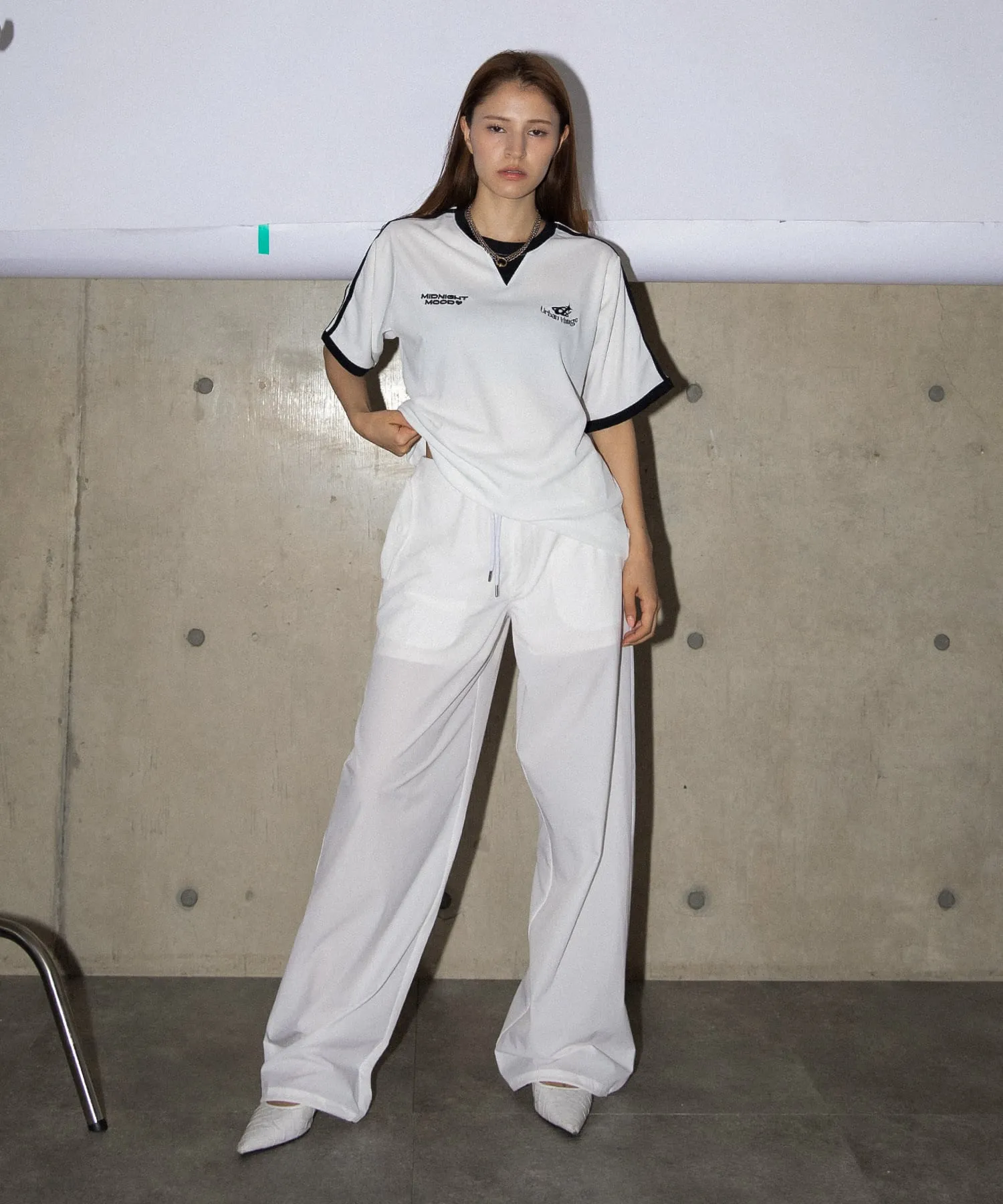 String airy nylon pants