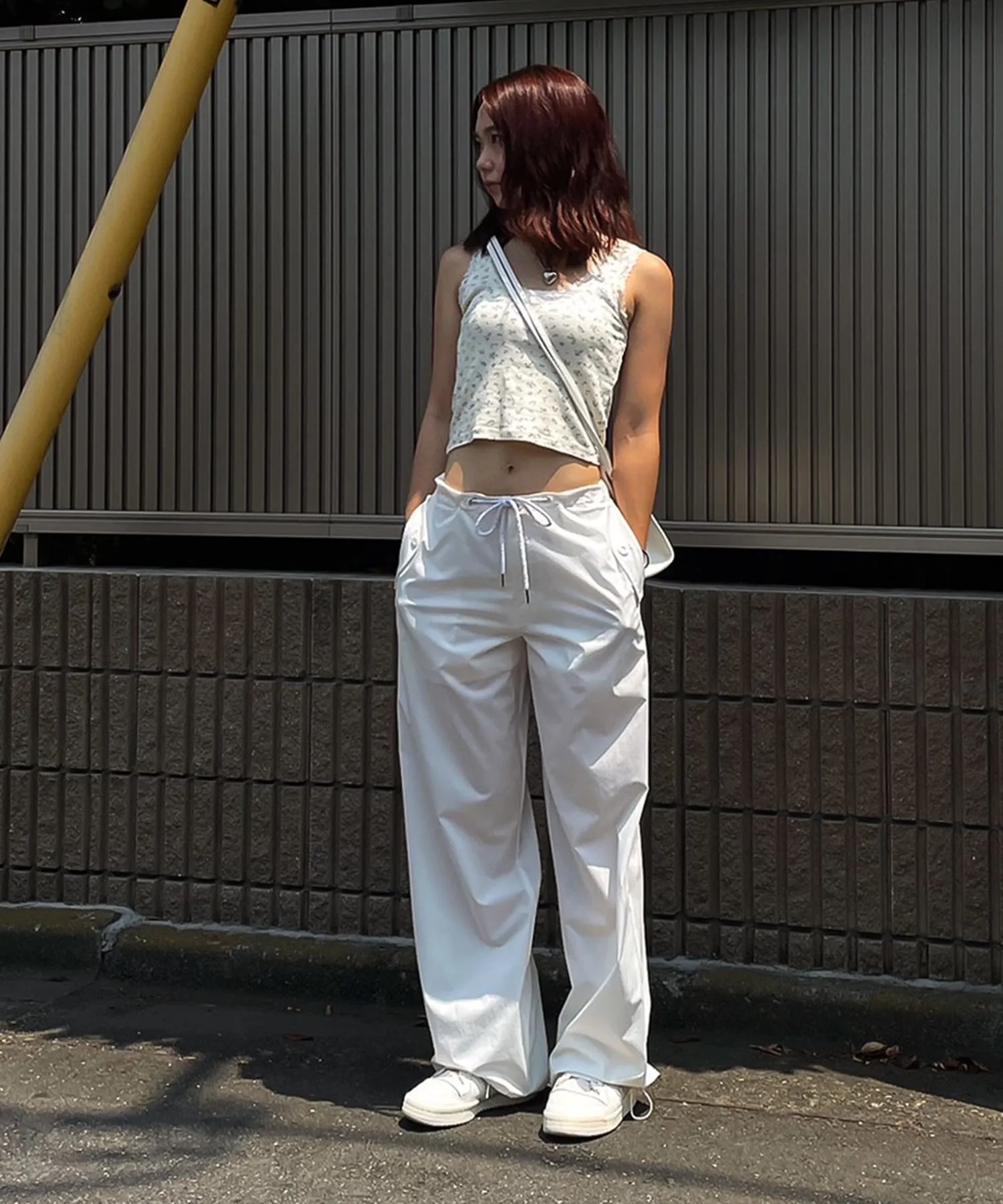 String airy nylon pants