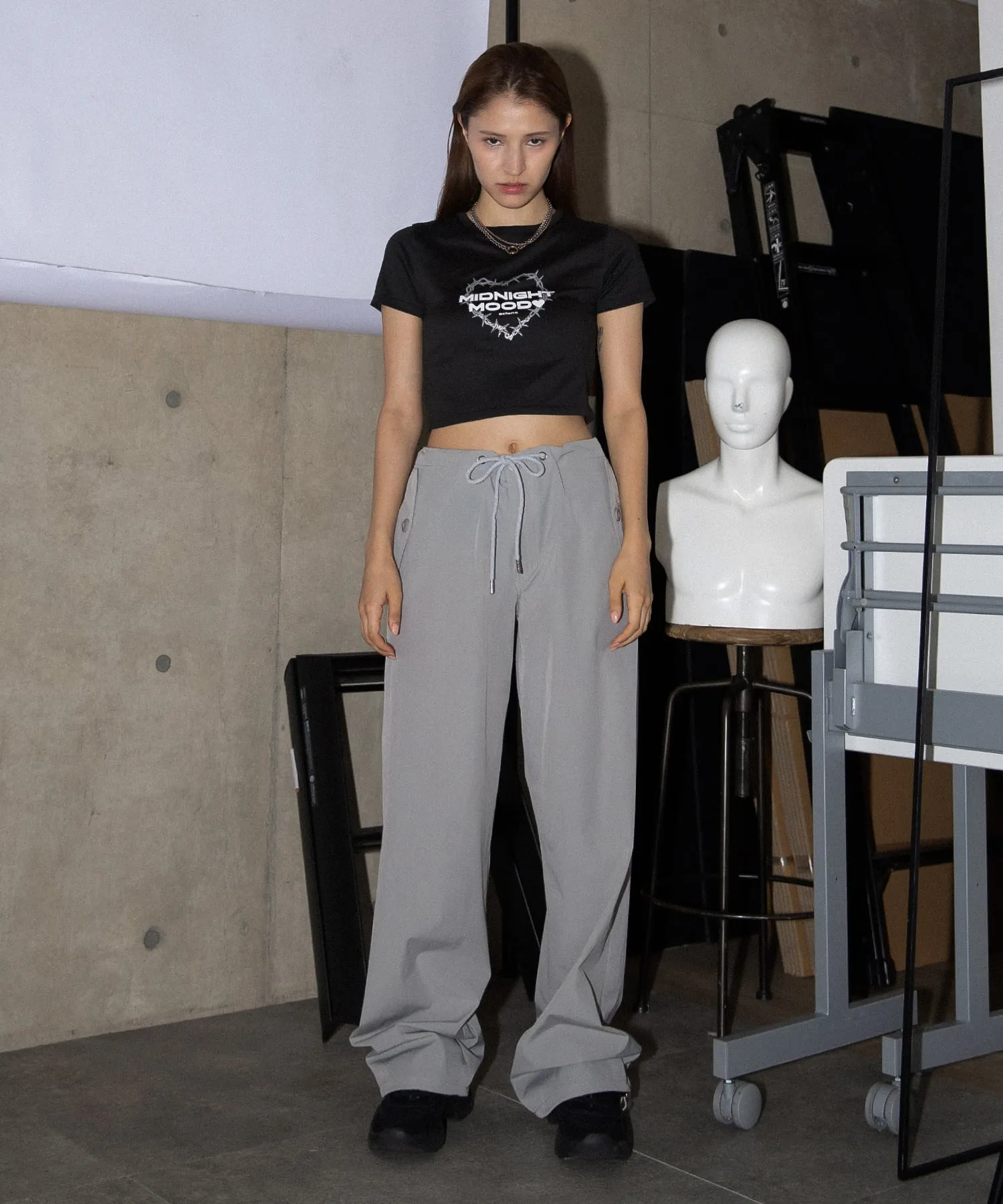 String airy nylon pants