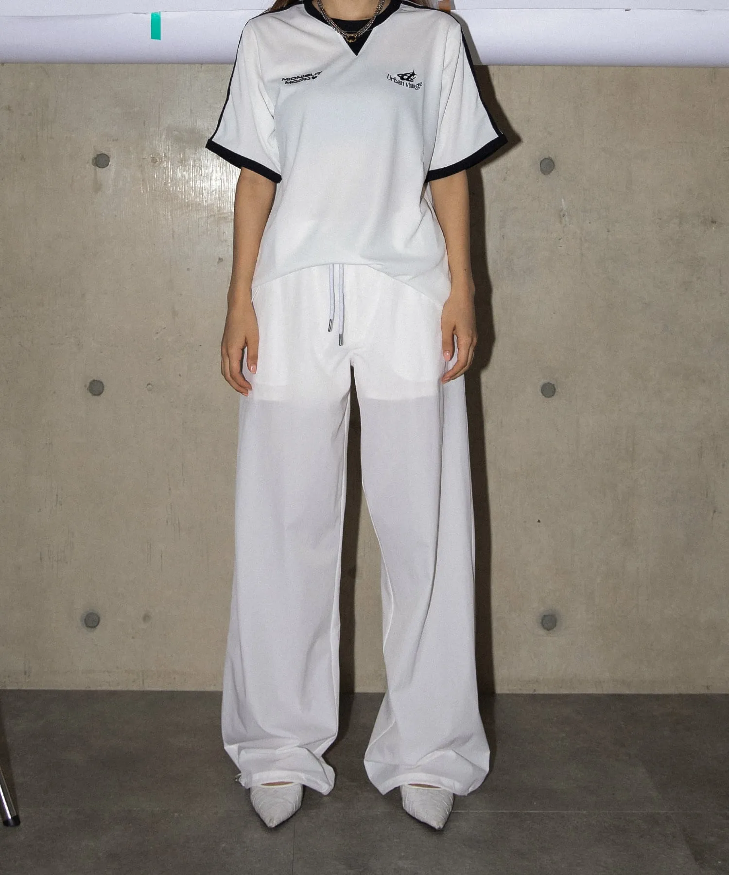 String airy nylon pants