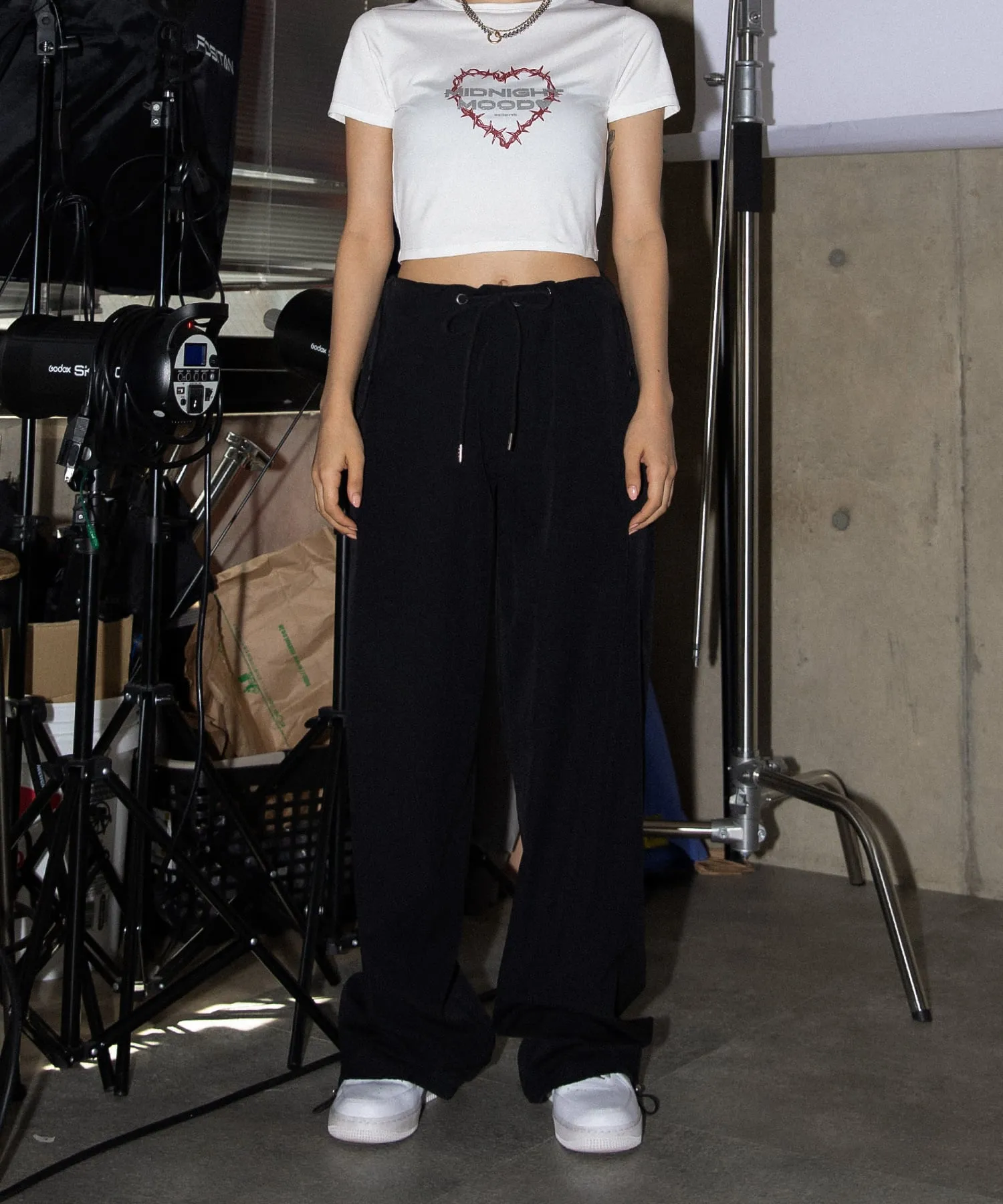 String airy nylon pants