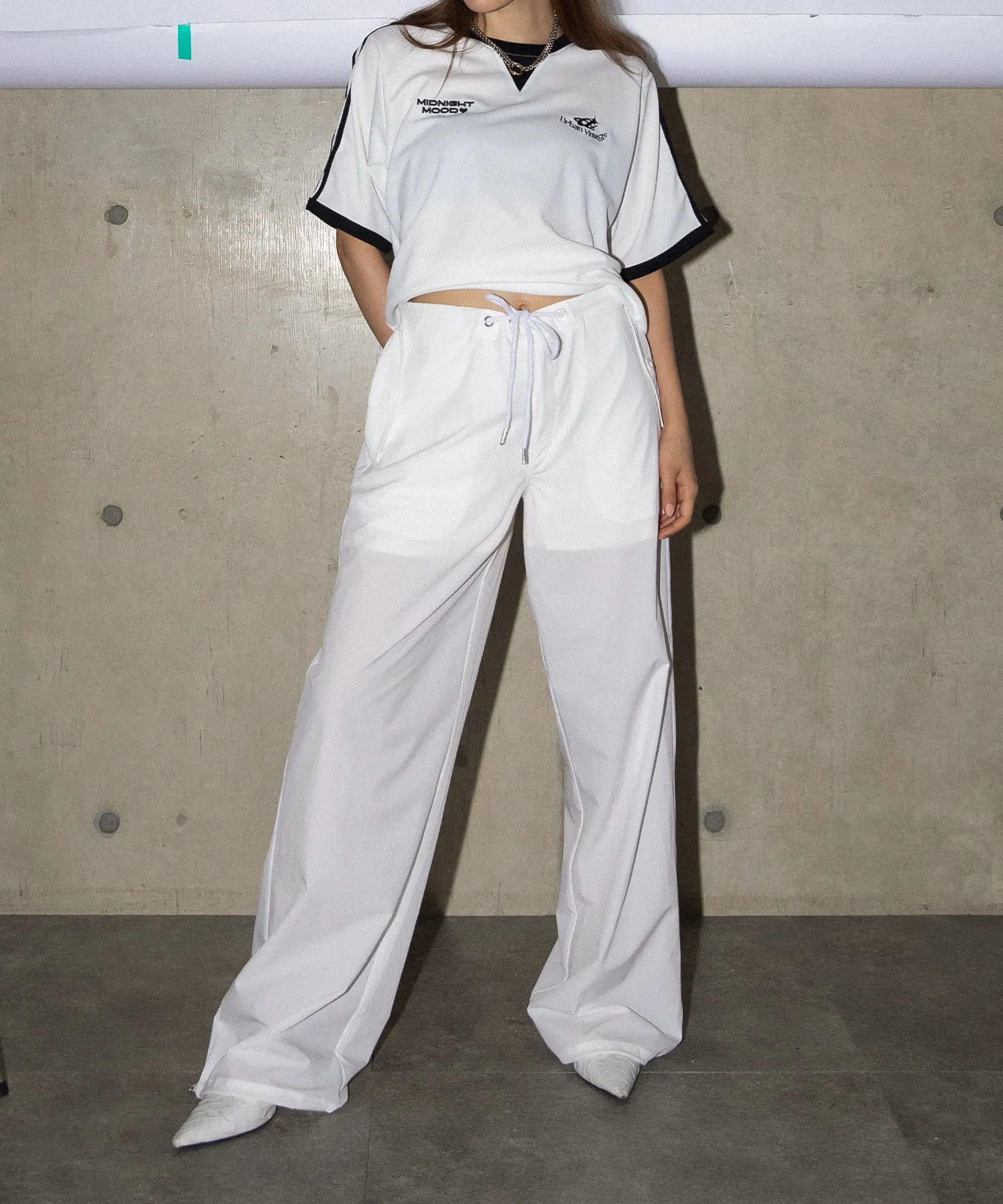 String airy nylon pants