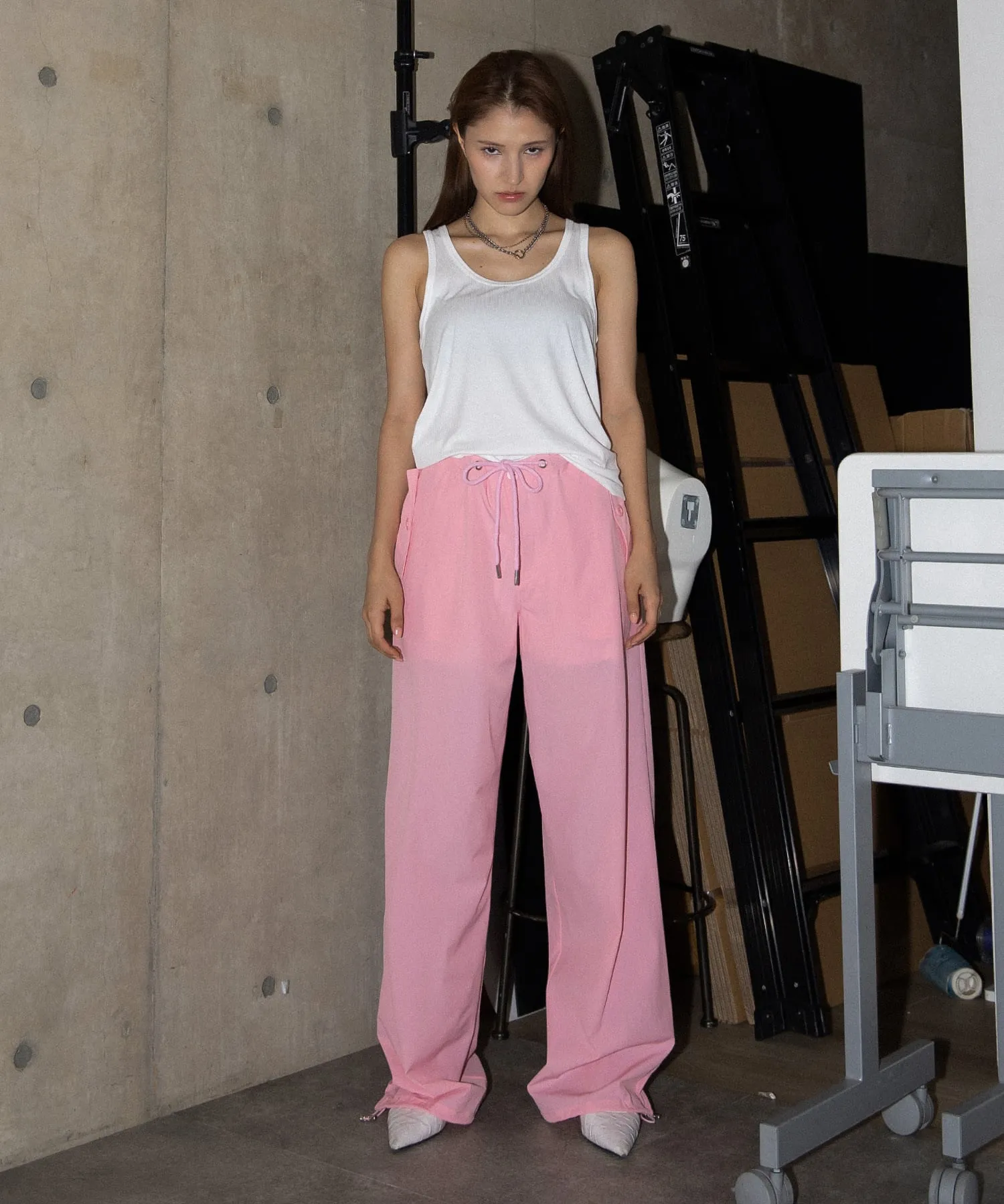 String airy nylon pants