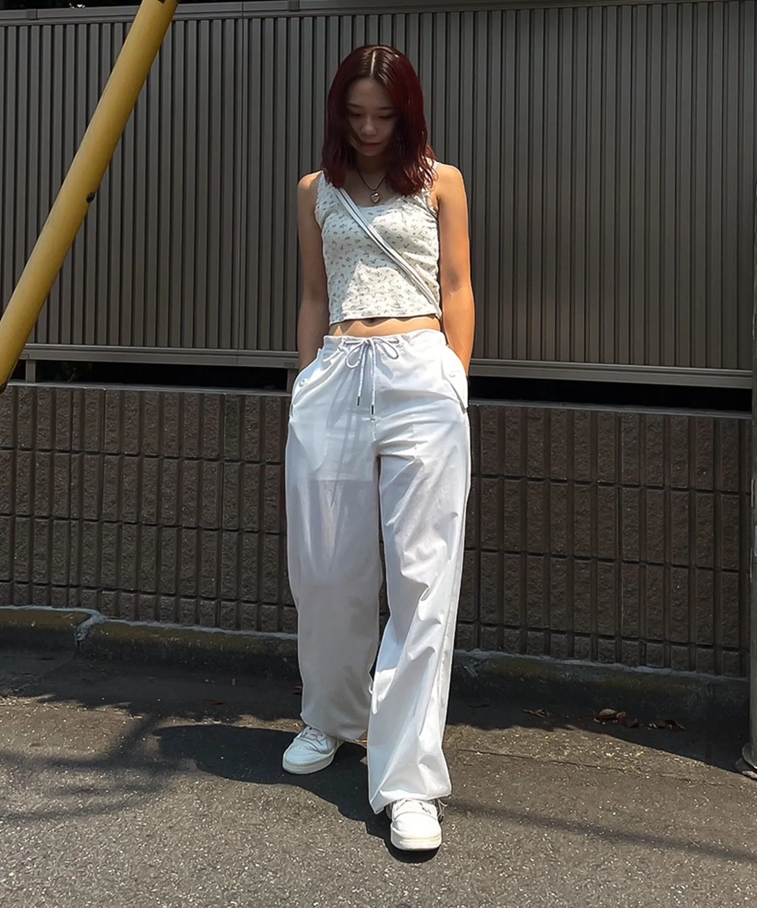 String airy nylon pants