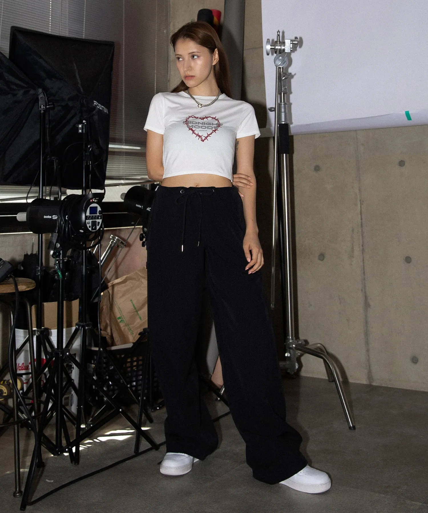 String airy nylon pants