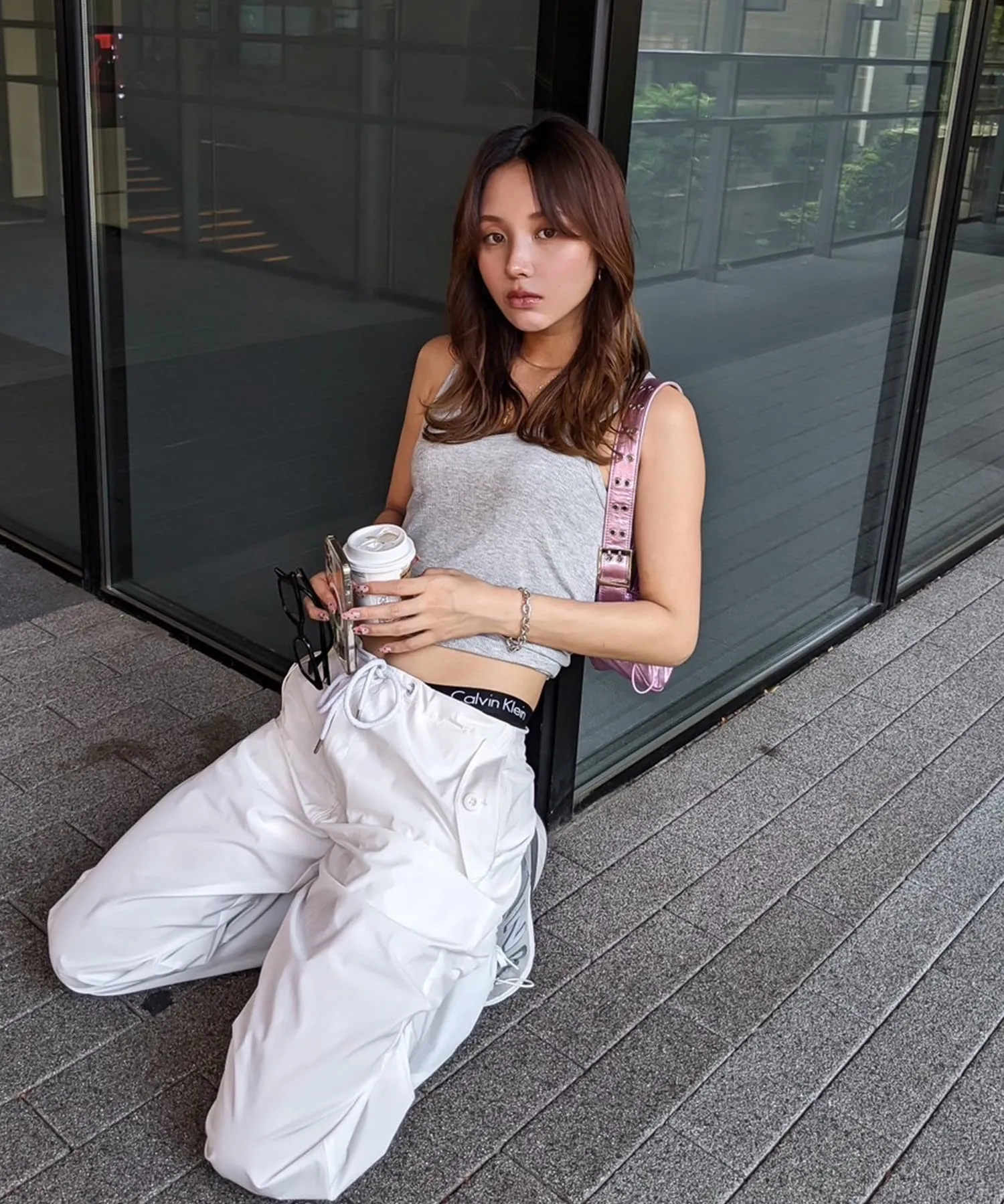 String airy nylon pants