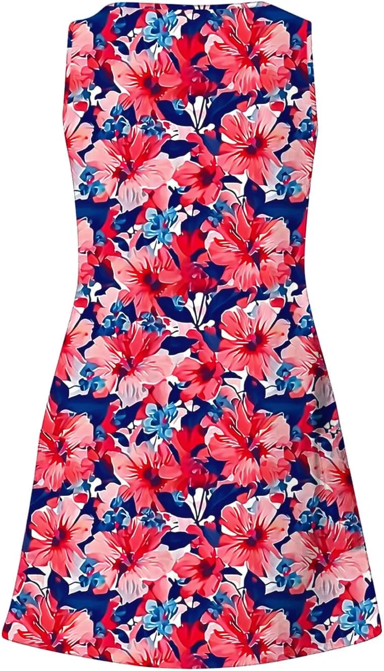 Summer Dresses for Women Exotic Boho Halter Neck Dress Spaghetti Strap Flowy Midi Dress Lightweight Breathable Clothe