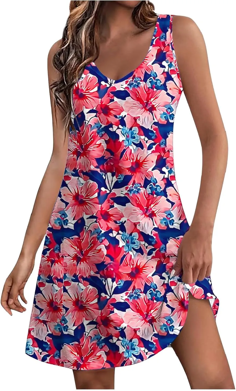 Summer Dresses for Women Exotic Boho Halter Neck Dress Spaghetti Strap Flowy Midi Dress Lightweight Breathable Clothe
