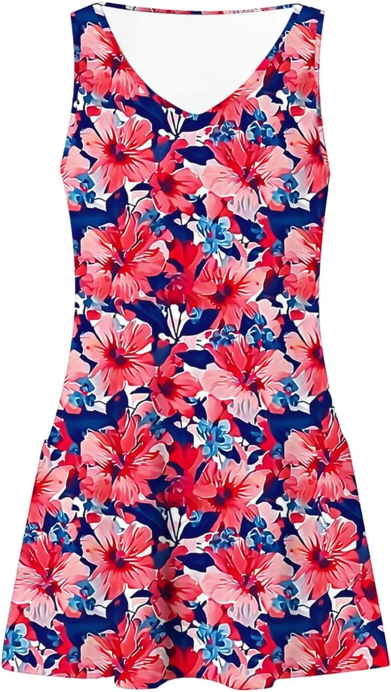 Summer Dresses for Women Exotic Boho Halter Neck Dress Spaghetti Strap Flowy Midi Dress Lightweight Breathable Clothe