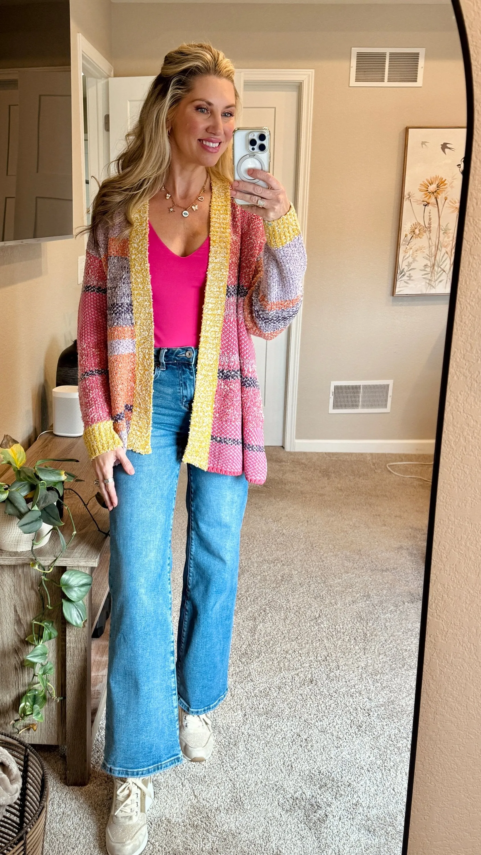 Tenley Knit Dreamer Cardigan (Purple/Coral/Multi-Color)
