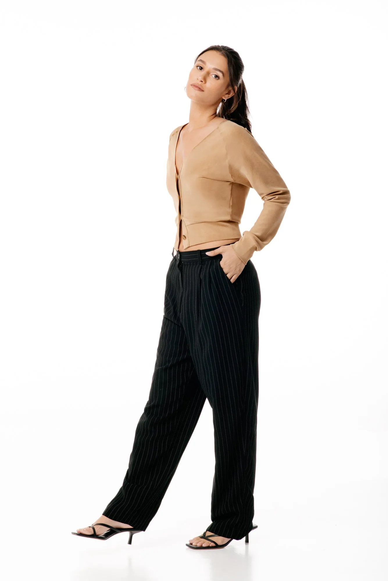 The Universal Cardigan: Crop - Magic Double Knit - Camel