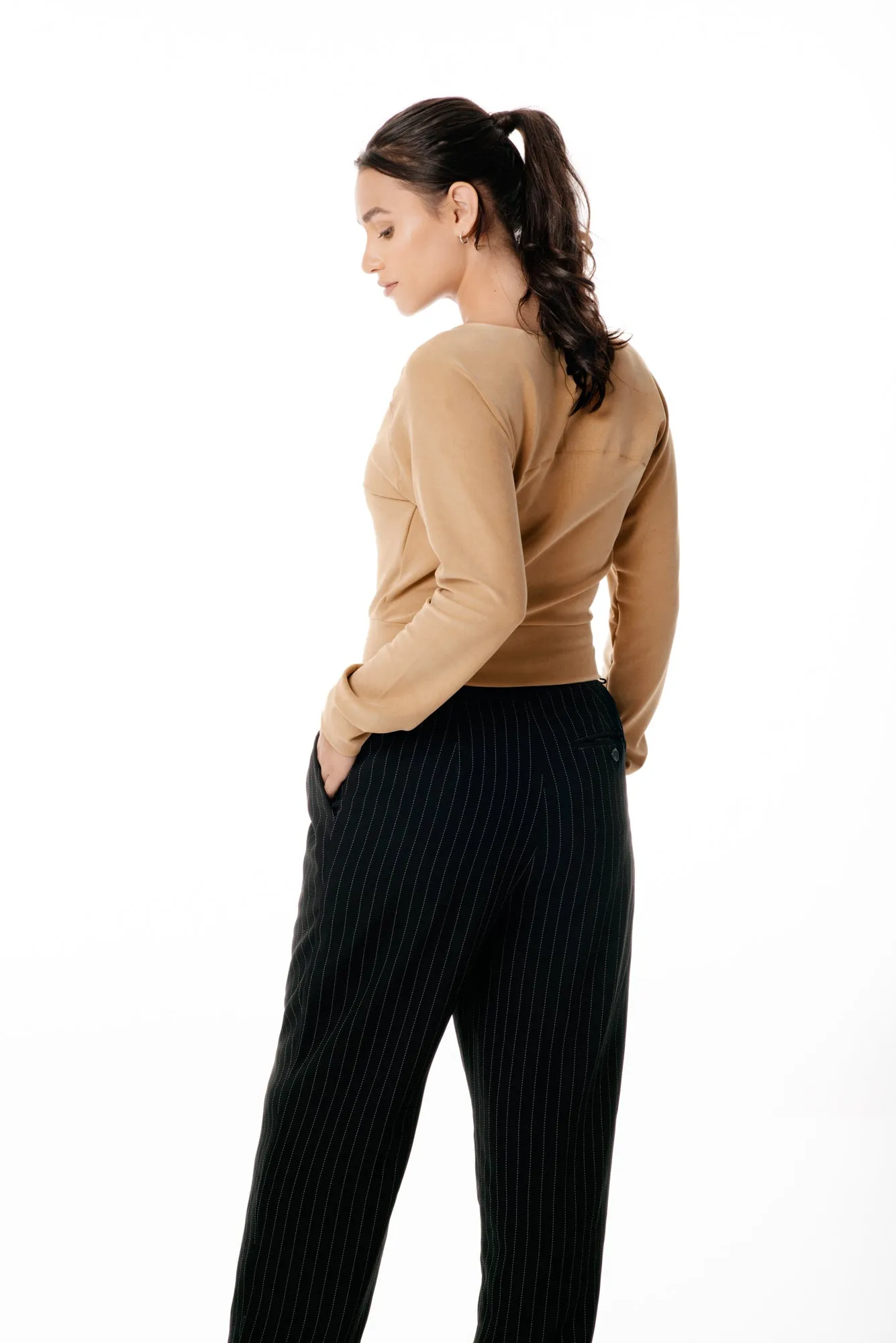 The Universal Cardigan: Crop - Magic Double Knit - Camel