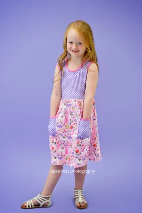 Unicorn Front Pocket Milk Silk Tank Dress