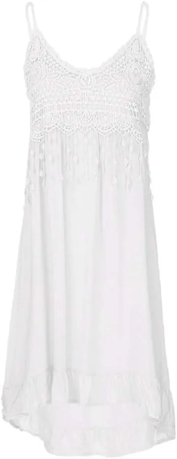 Vacation Dresses for Women 2025 Casual Sleeveless Beach Dress Plus Size Summer Dresses Spaghetti Strap Bohemian Dress