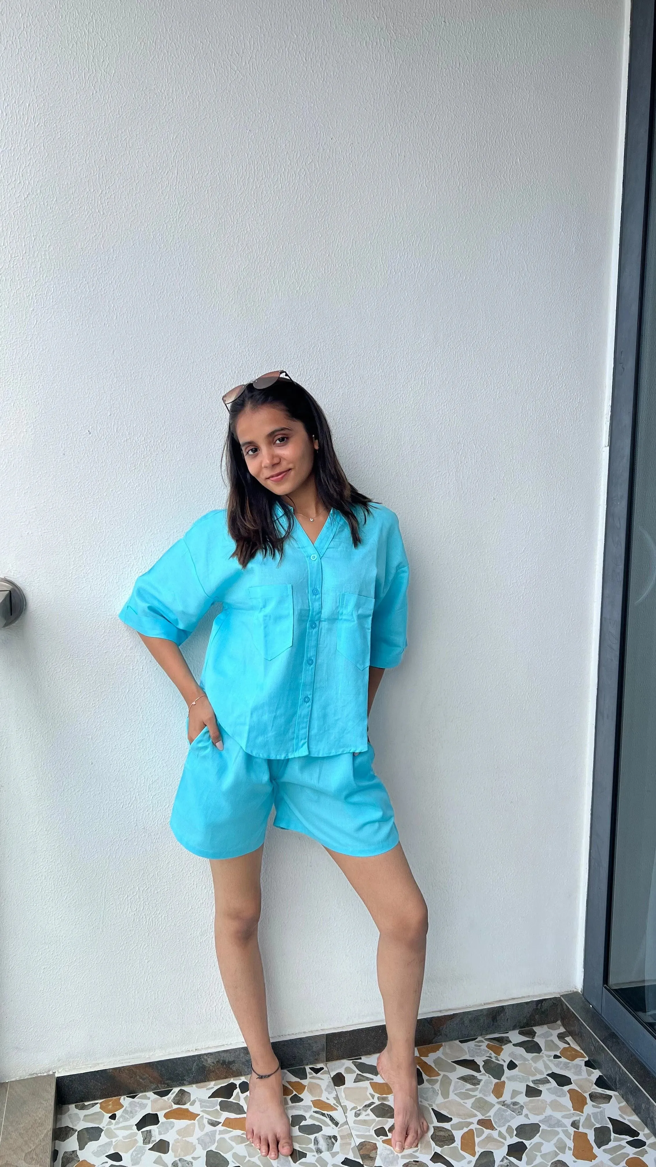 Velure Chic Blue Shorts