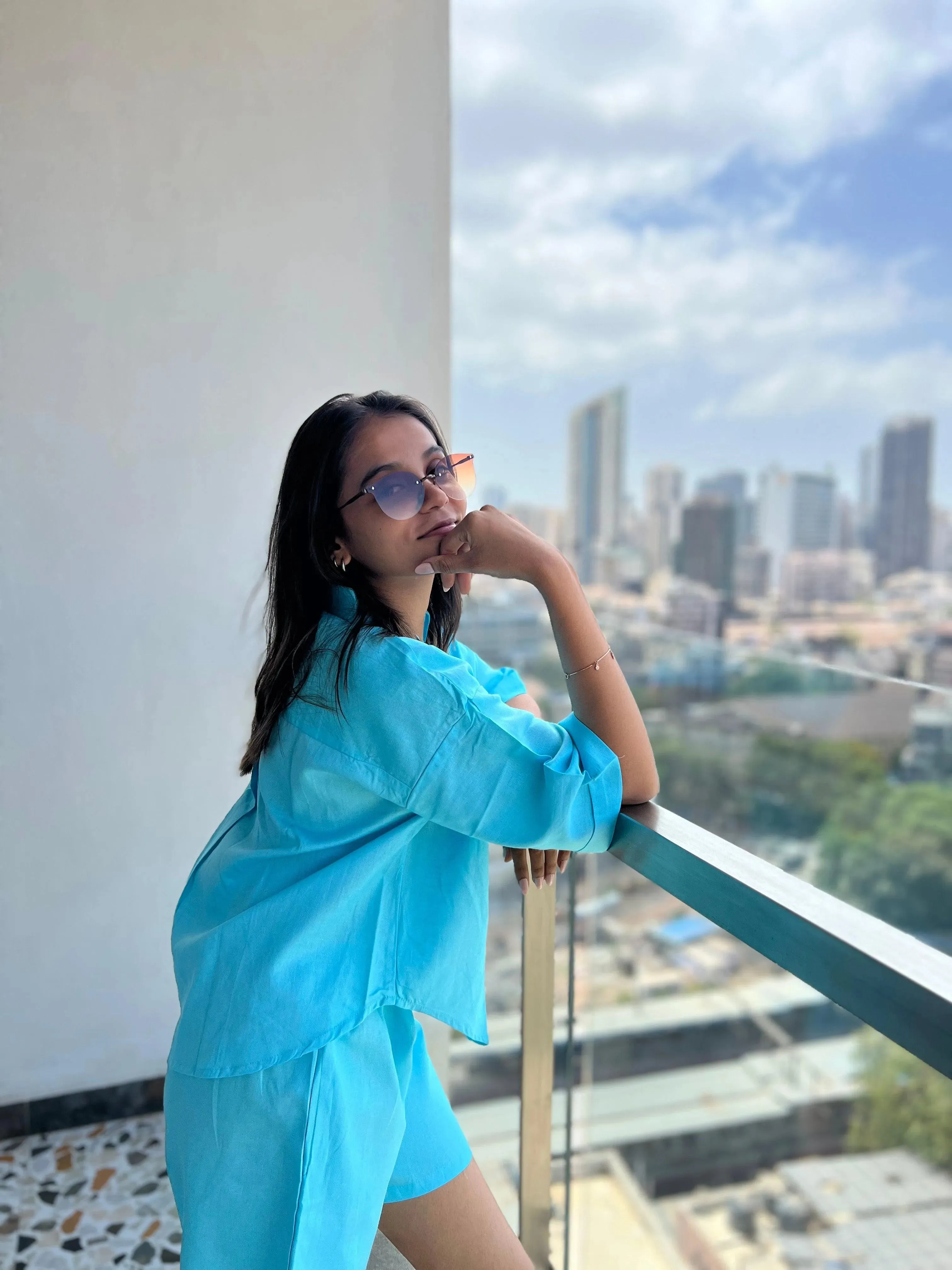 Velure Chic Blue Shorts