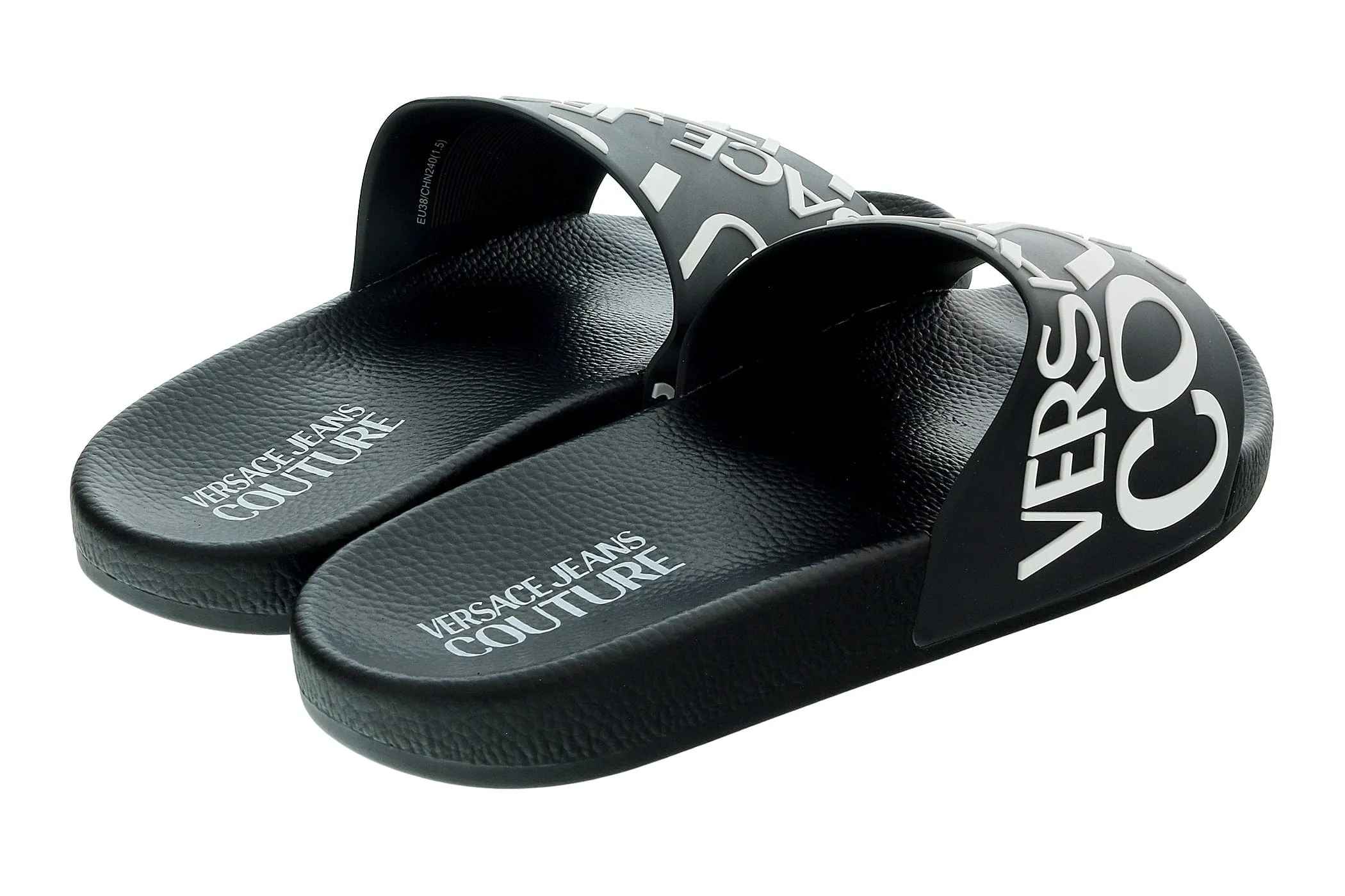 Versace Jeans Couture Black Signature Pool Slide -