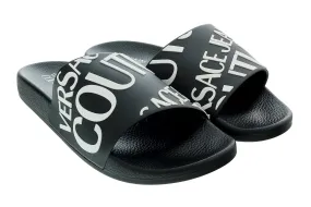 Versace Jeans Couture Black Signature Pool Slide -