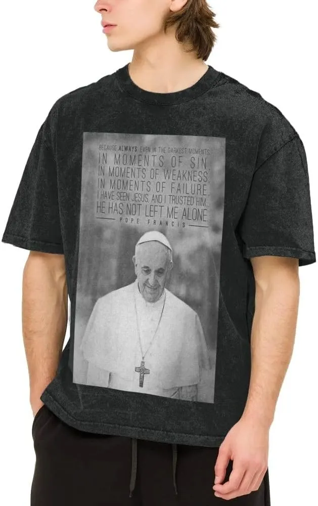 Vintage Oversized Man's T Shirt Round Neck Cotton T-Shirt Top