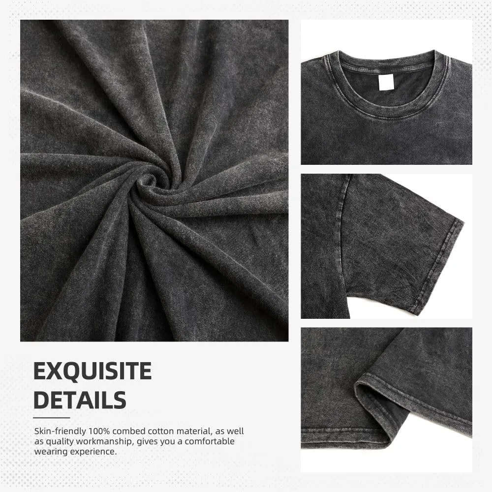 Vintage Oversized Man's T Shirt Round Neck Cotton T-Shirt Top