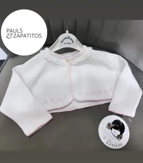 White and Pink Sarah Louise Cardigan 006686