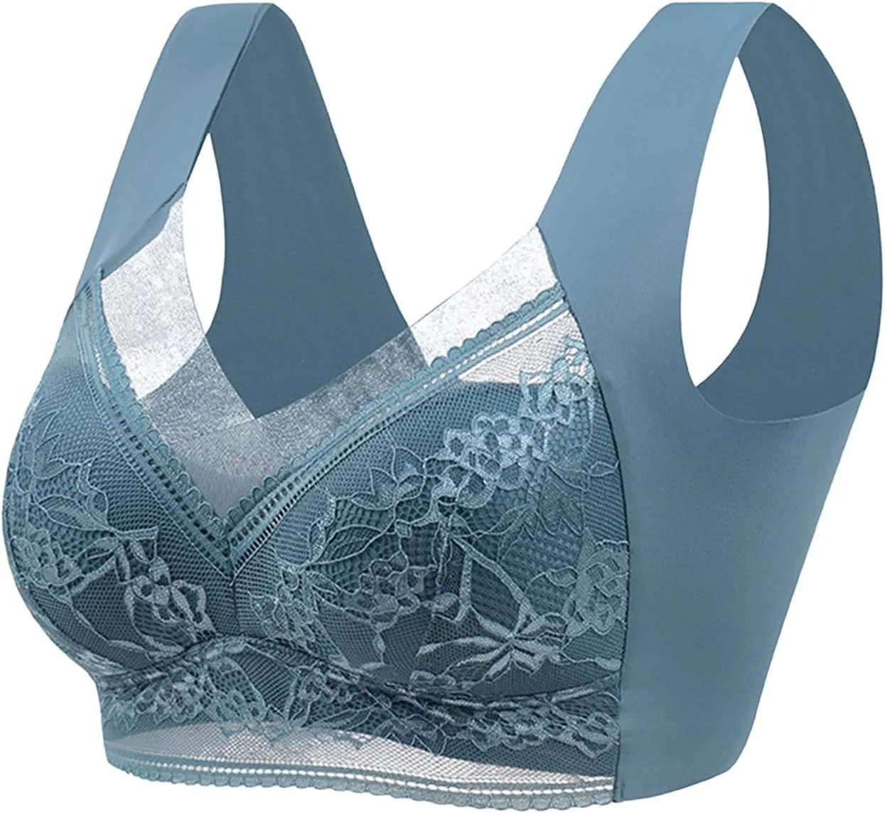 Women Lace Lingerie Set Sexy Underwire Push Up Bra Plus Size Seamless Comfortable Anti-Sagging Gathered Sports Bras
