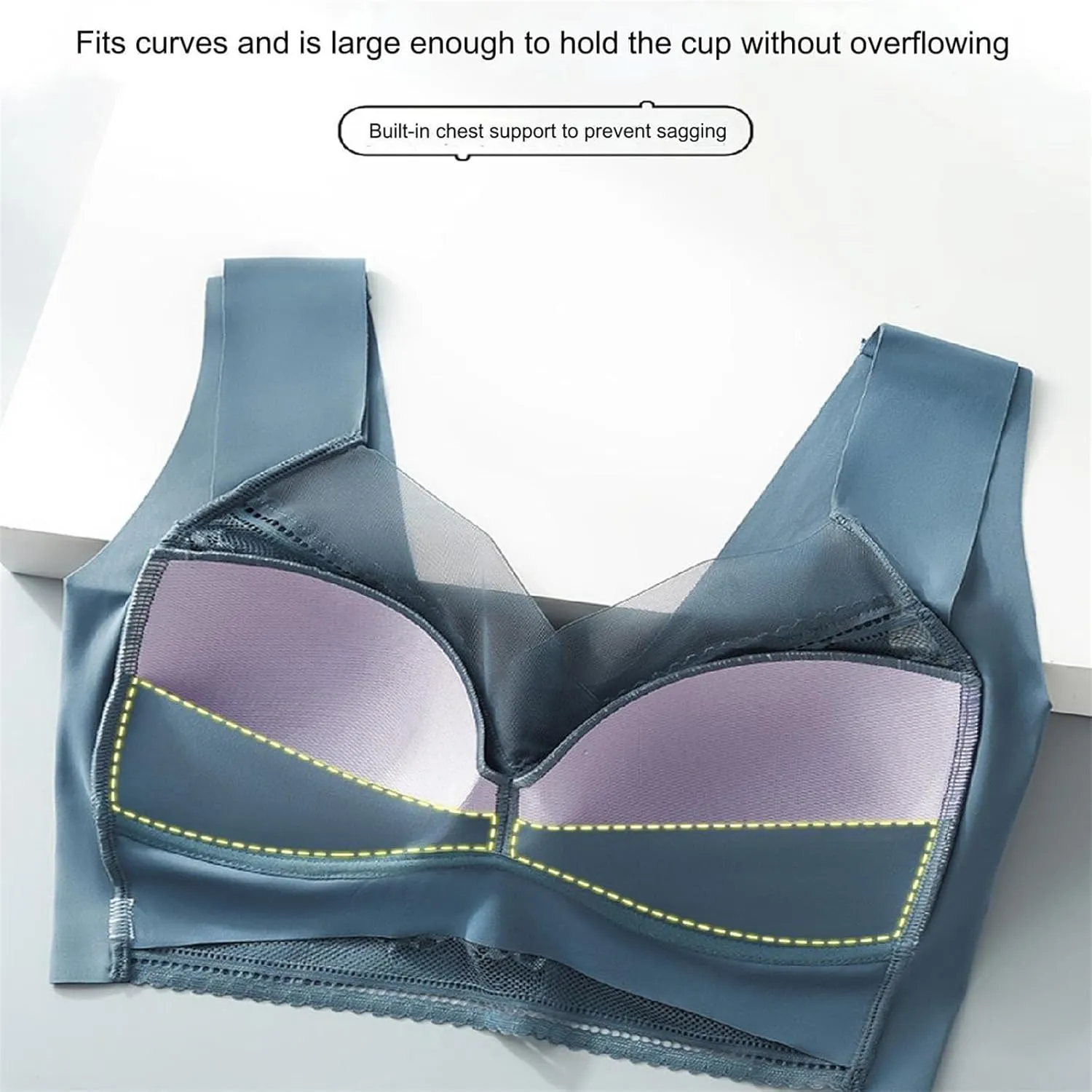 Women Lace Lingerie Set Sexy Underwire Push Up Bra Plus Size Seamless Comfortable Anti-Sagging Gathered Sports Bras