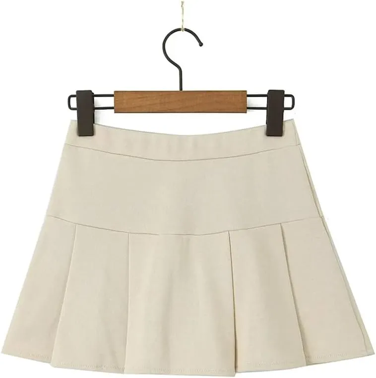 Women Summer Pleated Stretch Knitted Mini Skirt Cute Chic Drawstring Super Short Skirts