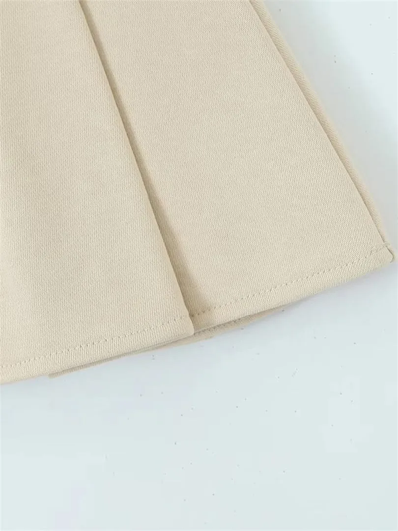 Women Summer Pleated Stretch Knitted Mini Skirt Cute Chic Drawstring Super Short Skirts