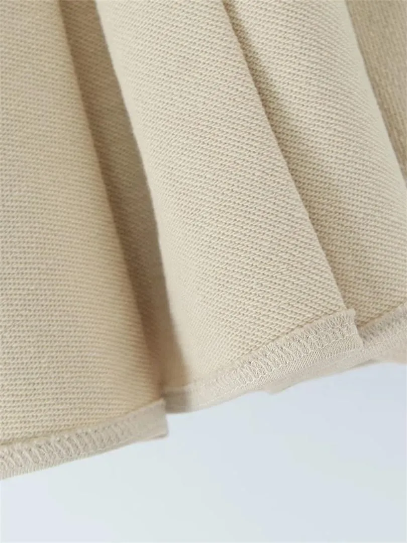 Women Summer Pleated Stretch Knitted Mini Skirt Cute Chic Drawstring Super Short Skirts