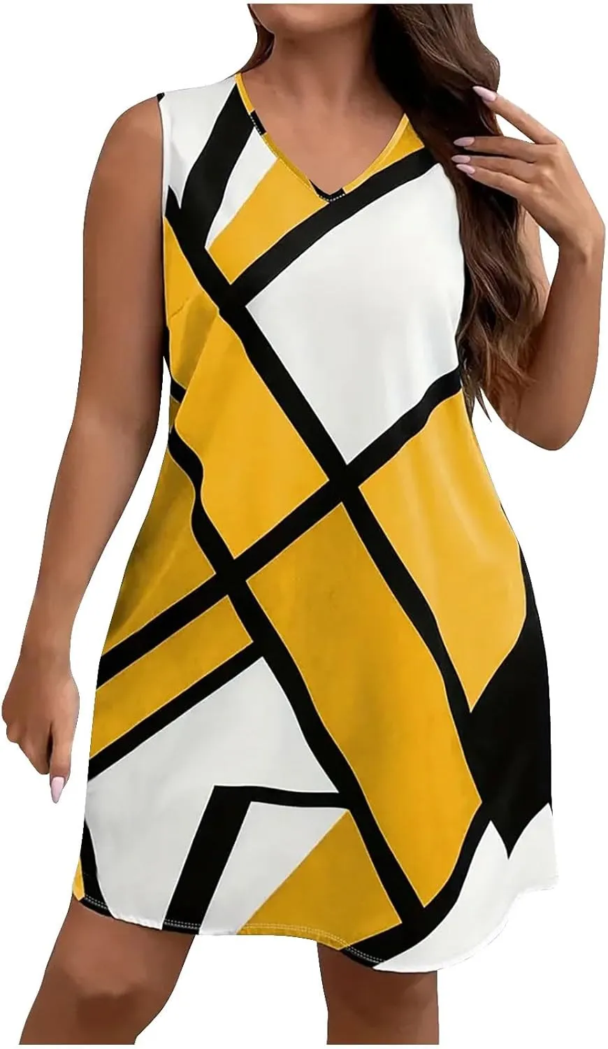 Women's 2025 Maxi Dress Elegant Plus Size Sleeveless Waist Slimming Dress Flowy Beach Maxi Dresses Beach Travel Dress