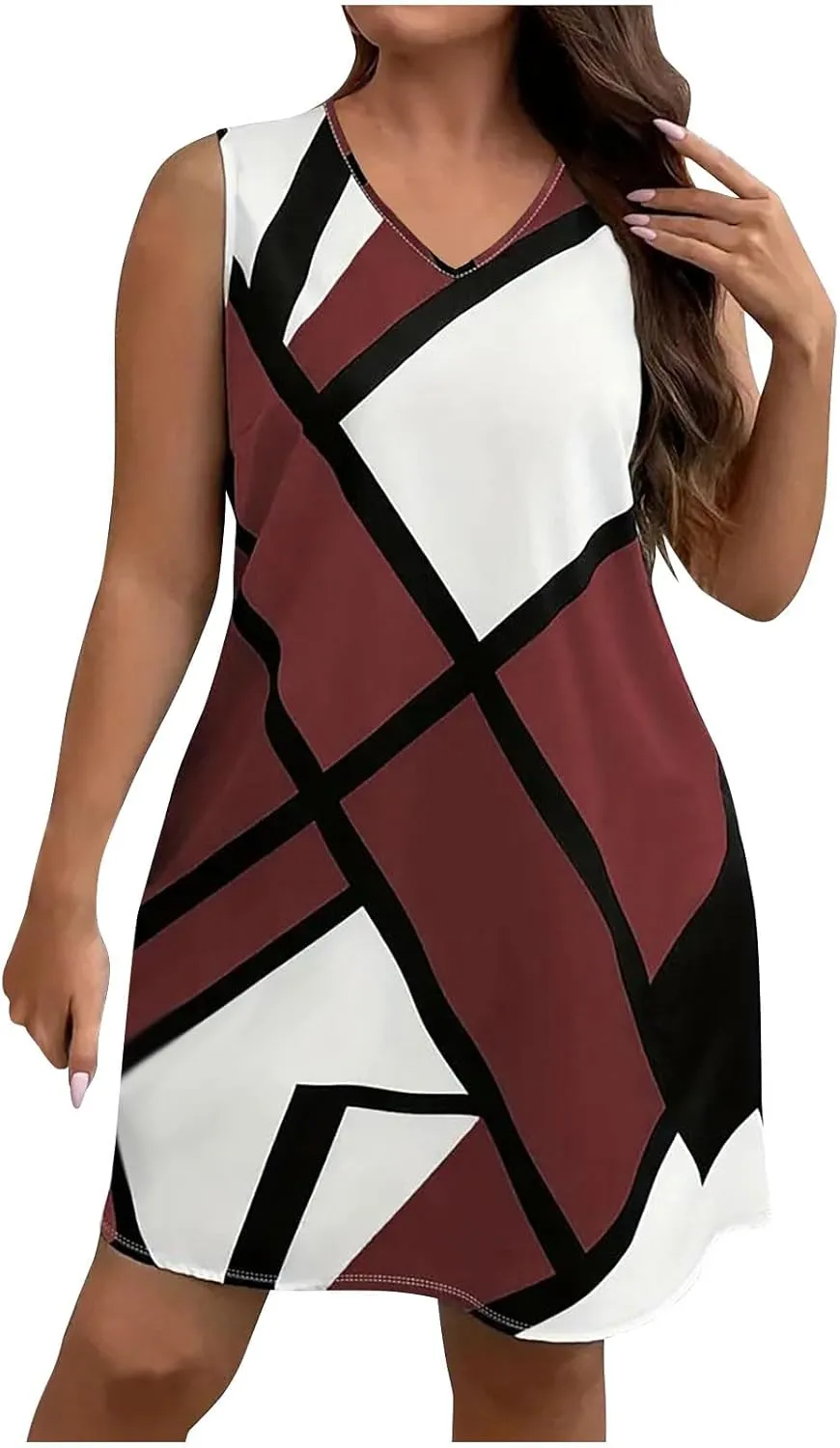 Women's 2025 Maxi Dress Elegant Plus Size Sleeveless Waist Slimming Dress Flowy Beach Maxi Dresses Beach Travel Dress