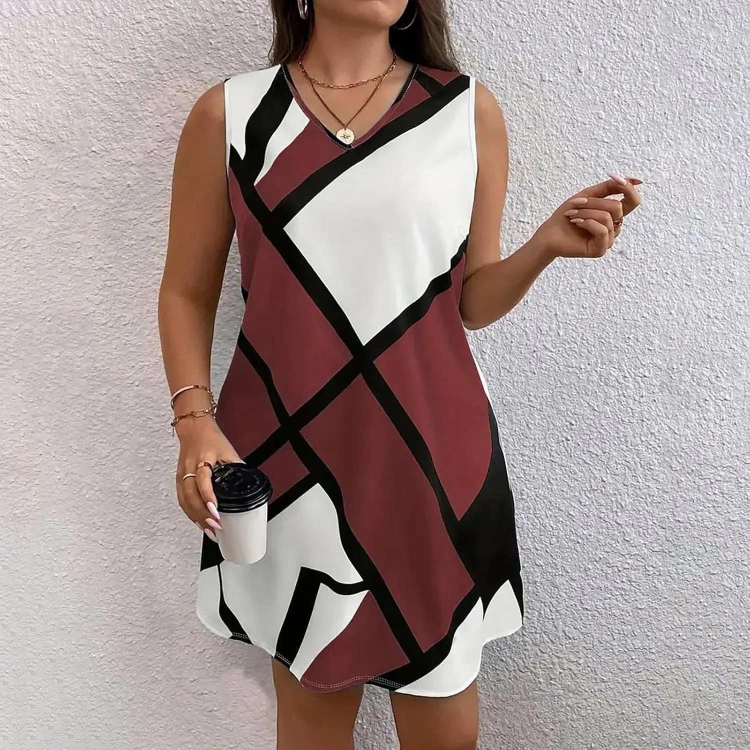 Women's 2025 Maxi Dress Elegant Plus Size Sleeveless Waist Slimming Dress Flowy Beach Maxi Dresses Beach Travel Dress