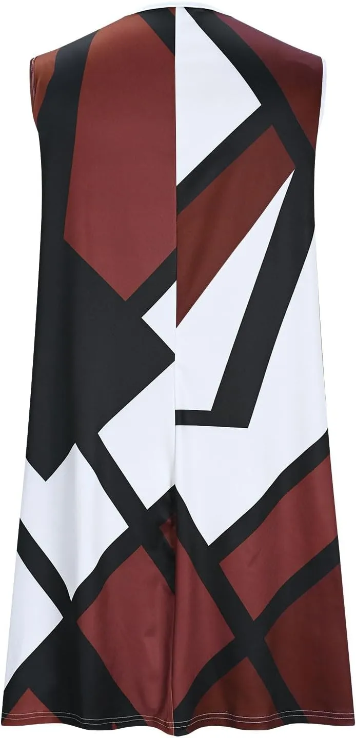 Women's 2025 Maxi Dress Elegant Plus Size Sleeveless Waist Slimming Dress Flowy Beach Maxi Dresses Beach Travel Dress